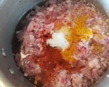 A picture of step 1 of Mutton kheema Kothu Curry Masala.