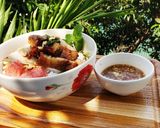 Hình bước làm 4 của món Bún mắm nêm thịt quay