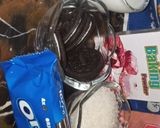 A picture of step 1 of Oreo slice brownie😋اوریو سلاٸس براٶنی 💝.
