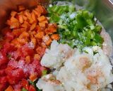 A picture of step 2 of Maxican stuffed potato jackets.
