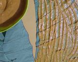 A picture of step 2 of Arum  leaves  Discs (colocasia leaves pinwheels).