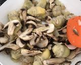 Foto del paso 1 de la receta: Sopa de alcachofas, champiñones y alubias