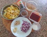 A picture of step 1 of Pineapple barbeque sauce.