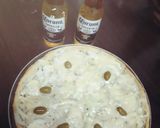 Foto del paso 2 de la receta: Pizza de cebolla rellena con jamón, queso y tomate¡!