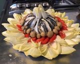 Une image de l'étape 9 de Salade « dôme » aux endives,tomate,champignons et anchois.