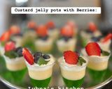 A picture of step 2 of Custard jelly pots with Berries:.