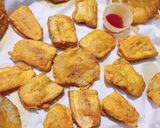 A picture of step 3 of Pazhampori (Raw banana fry snacks).