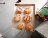 Hình bước làm 5 của món Bánh trung thu khoai môn mochi chà bông trứng muối