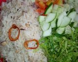 A picture of step 1 of Rice and beans.