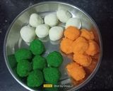 A picture of step 4 of Tricolour Peda.
