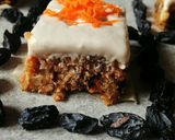 A picture of step 7 of Vegan Carrot cake with Cashew cream frosting.