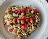 A picture of step 1 of Sprouted Green Gram Salad/Hesarukalu Kosambari - Low calories  and high on nutrients.