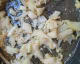 A picture of step 2 of Mustard chicken in carrot and parsnip sauce.
