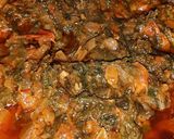 A picture of step 1 of Palak Tamatar curry with cream.