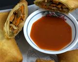 A picture of step 14 of Chicken Salami Spring Rolls.