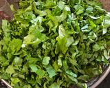 A picture of step 1 of Sarson ka saag.