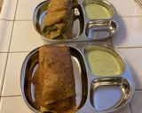 A picture of step 7 of Pesarattu masala dosa.