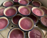 A picture of step 3 of Purple Sweet Potato Coconut Pudding Cups (Khanom Tuay Man Muang).