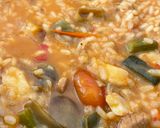 Foto del paso 1 de la receta: Arroz mar y montaña con lomo y bacalao