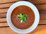 Tomato, Black Bean and Lemon Soup