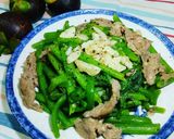 Hình bước làm 4 của món Đọt Bí Xào Thịt Bò