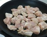 A picture of step 1 of Sweet and sour chicken.