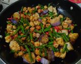Foto langkah ke 3 dari resep Kacang Panjang Terong Tahu Tempe Pedas Manis.