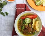 Foto langkah ke 10 dari resep Soto Daging Sapi Bening/ Santan.