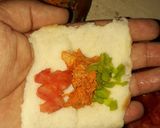 A picture of step 1 of Tiranga rolls.