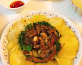 Hình bước làm 6 của món Khoai tây xào thịt bò