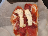 10-minute chicken "pizza" with jamón ibérico and gorgonzola