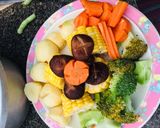 Hình bước làm 1 của món Canh gà hầm ngũ quả