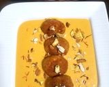 A picture of step 7 of Paneer balls in Alphonso mango Rabdi.
