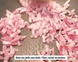 Une image de l'étape 2 de Pâtes à la crème de gorgonzola, lardons et noix.