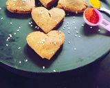 A picture of step 6 of Bajre ka vada in heart shape(pearl millet flour).