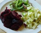 A picture of step 1 of A hearty healthy Sweet potato beet soup.