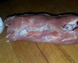 Foto del paso 2 de la receta: Solomillo relleno con bacon cebolla pimiento y dátiles