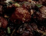 A picture of step 7 of Dry Manchurian.