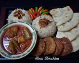 A picture of step 7 of Matar Pulao Achaar Gosht Shami kabab.
