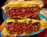 Foto del paso 9 de la receta: Doble Cheeseburger con huevo y salsa rosa ahumada ❌⭕️ Style