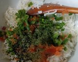 Gambar langkah 1 resipi Nasi Telur Bungkus Ala Korea.
