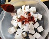 A picture of step 1 of Chilli Paneer.