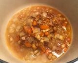 A picture of step 6 of Vegetable, Meat, and Orzo Soup with Zucchini and Country Sausage.