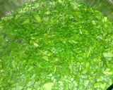 A picture of step 1 of Methi Matar Malai in White Gravy.