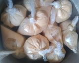 A picture of step 1 of Moi moi with onion source.
