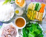 Hình bước làm 4 của món Bánh tráng cuốn bắp bò,đậu hủ,trứng và rau củ