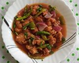 A picture of step 7 of Green chilli Chicken.