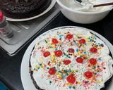 A picture of step 2 of Outer Space Cake.