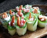 รูปขั้นตอนการทำที่ 3 ของ ซูกินีสลัดโรล salad roll