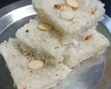 A picture of step 2 of Naral Vadi (Coconut Burfi).